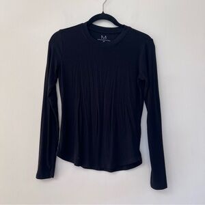 Magaschoni Black High Neck Black Ribbed Top